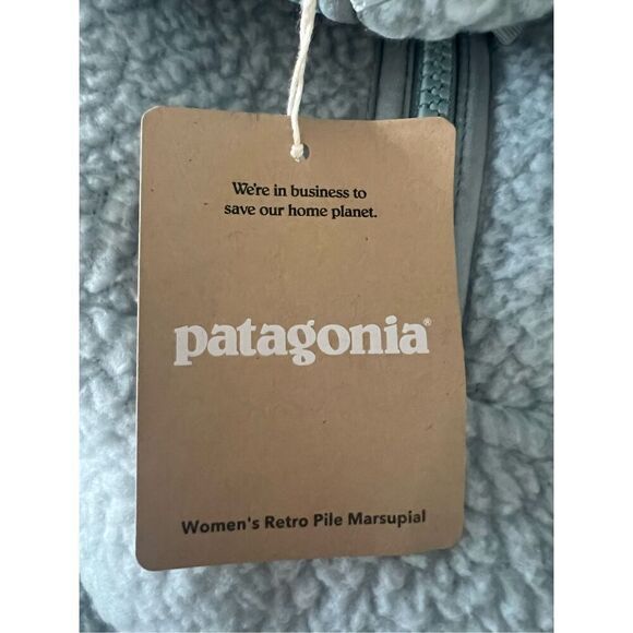 Patagonia Women's Thermal Blue Fleece Retro Pile Marsupial Jacket Size Small NWT - Picture 6 of 7
